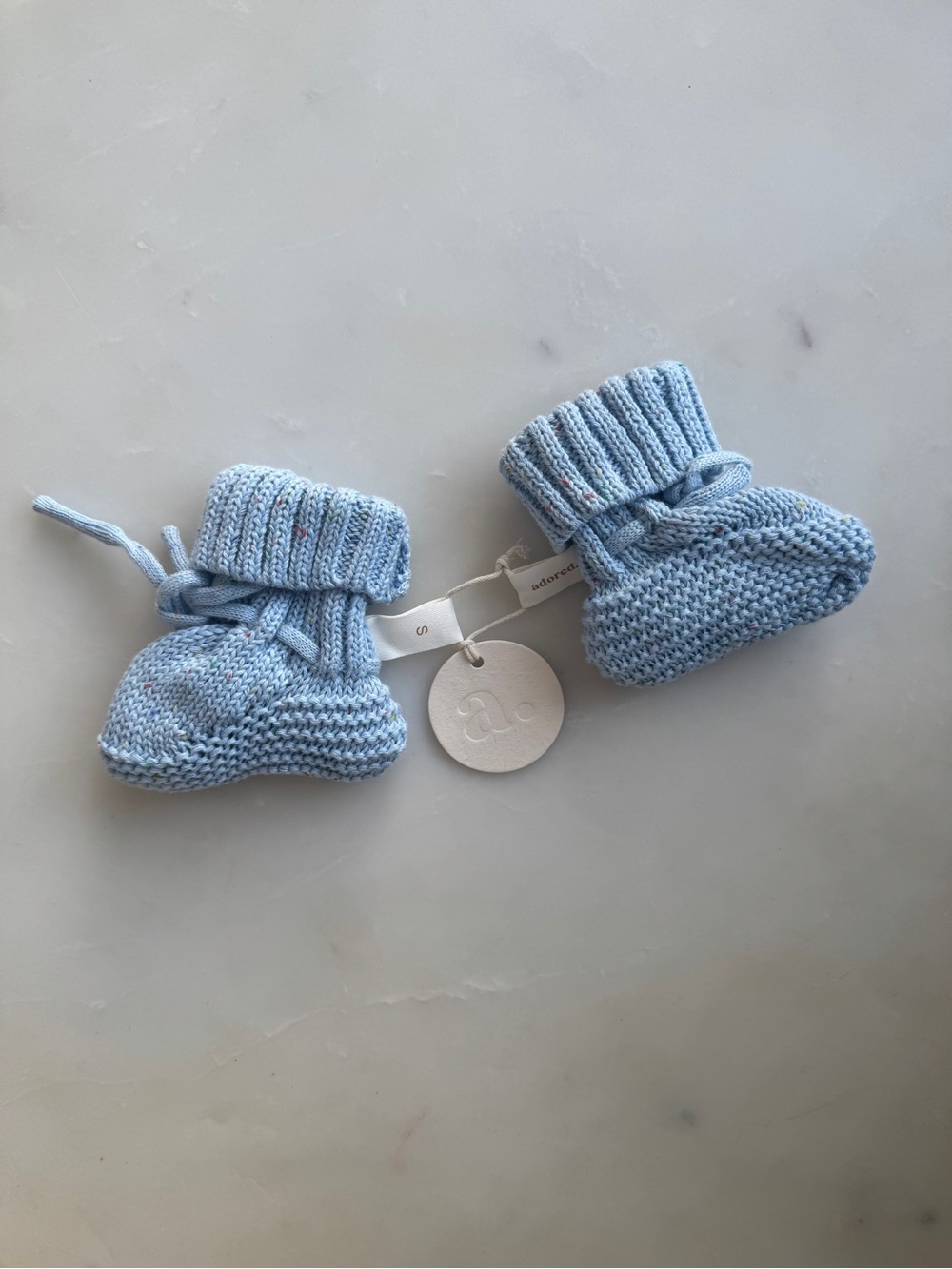 Knit Baby Booties in Light Blue